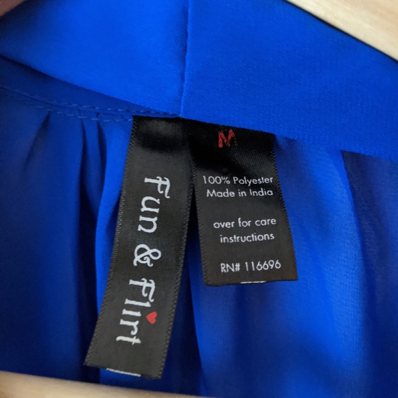 Sheer Blue Sleeveless Tank with Bow Detail - Picture 2 of 5